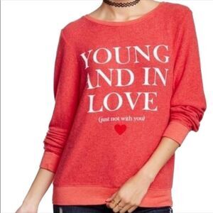 Wildfox Young and in Love Red Sweatshirt Size small